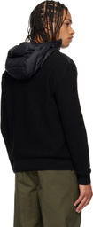 Moncler Black Padded Cotton Zip-Up Down Hoodie