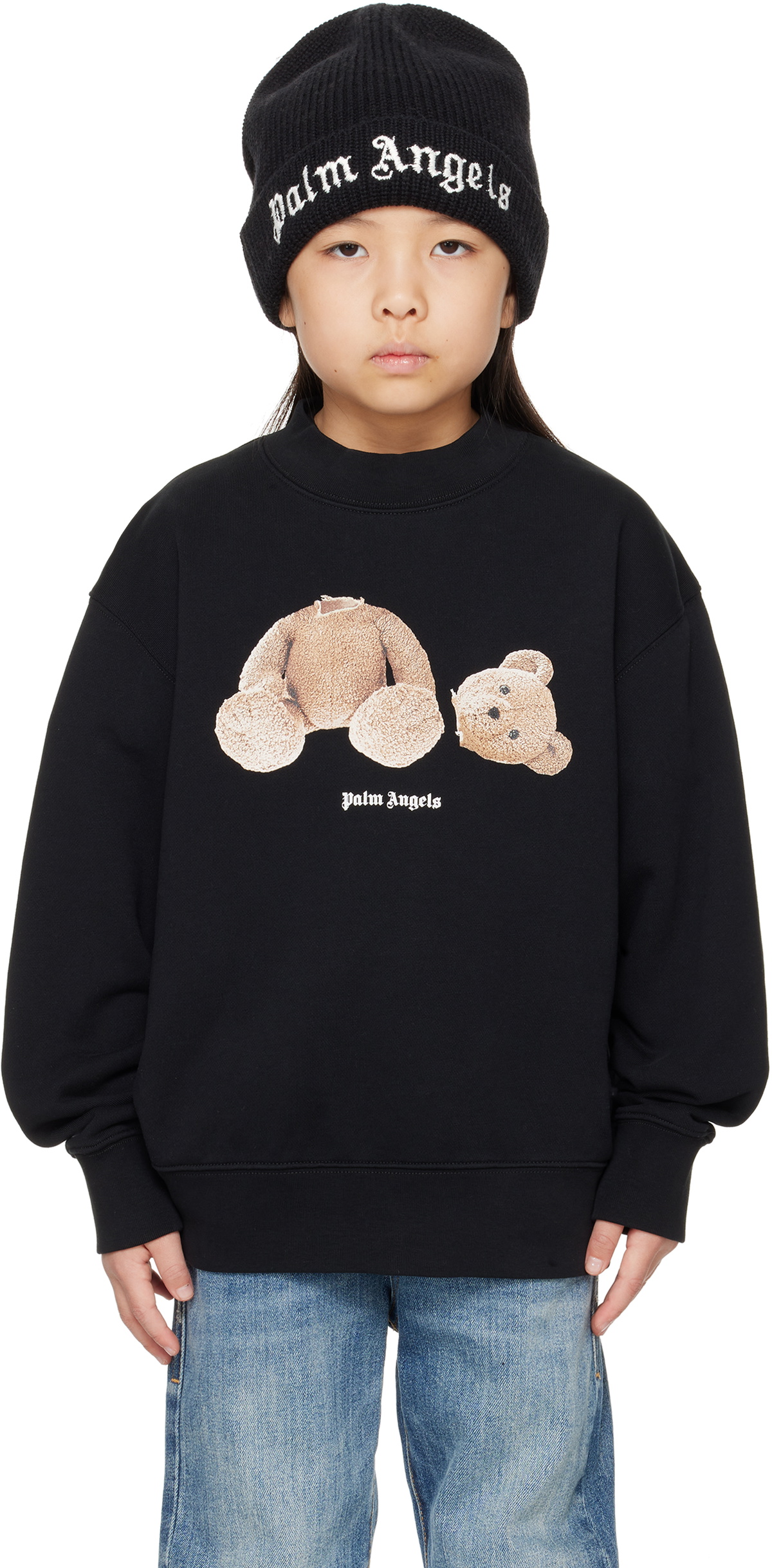 Palm Angels Kids Black Bear Sweatshirt