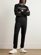 Dolce&Gabbana - Logo-Appliquèd Cotton-Jersey Sweatpants - Black