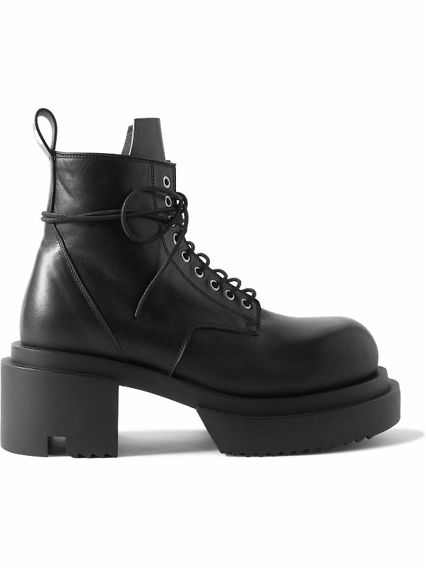 Photo: Rick Owens - Low Army Bogun Platform Leather Boots - Black