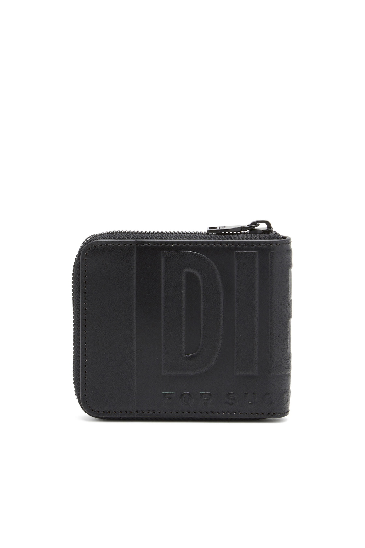 Diesel Leather zip wallet with embossed logo - Small Wallets Mens in Black