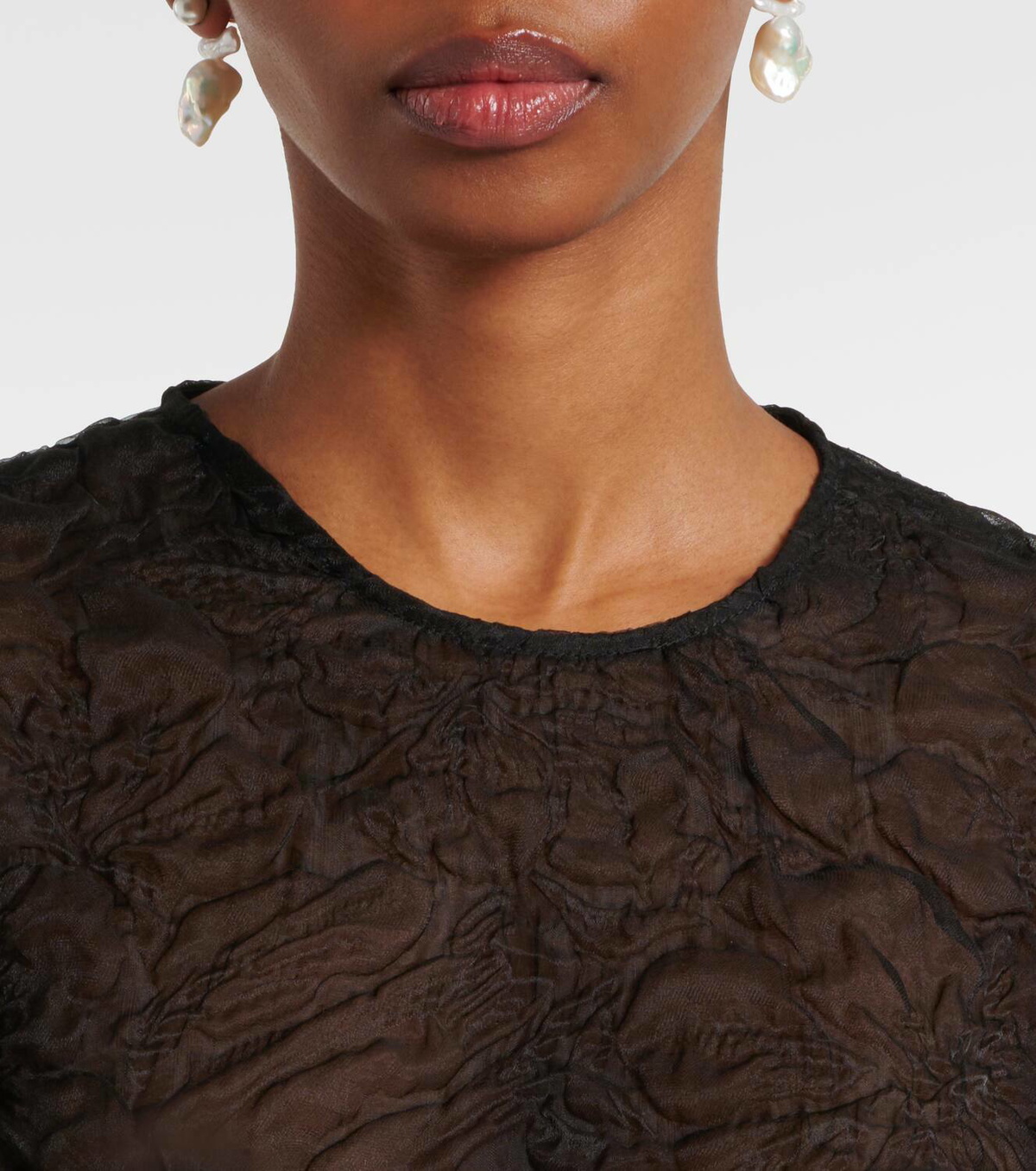 Simone Rocha Gathered puff-sleeve midi dress Simone Rocha
