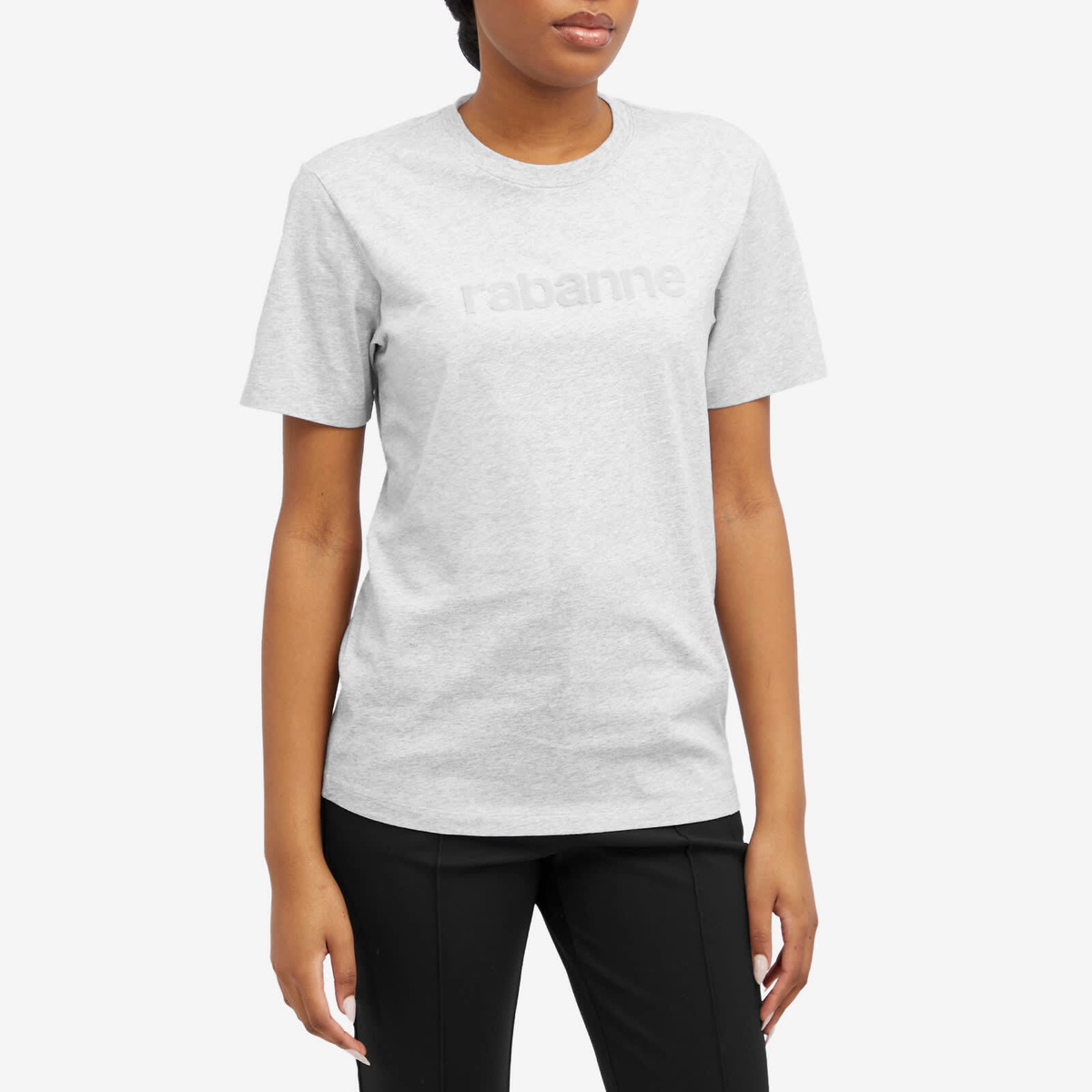 Paco Rabanne Women's Logo T-Shirt in Grey Paco Rabanne