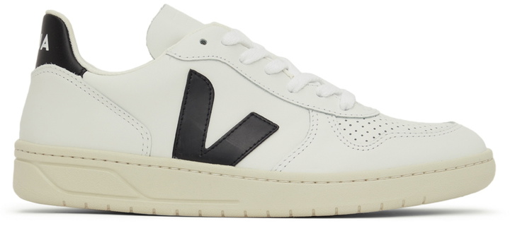 Photo: Veja White & Black Leather V-10 Sneakers