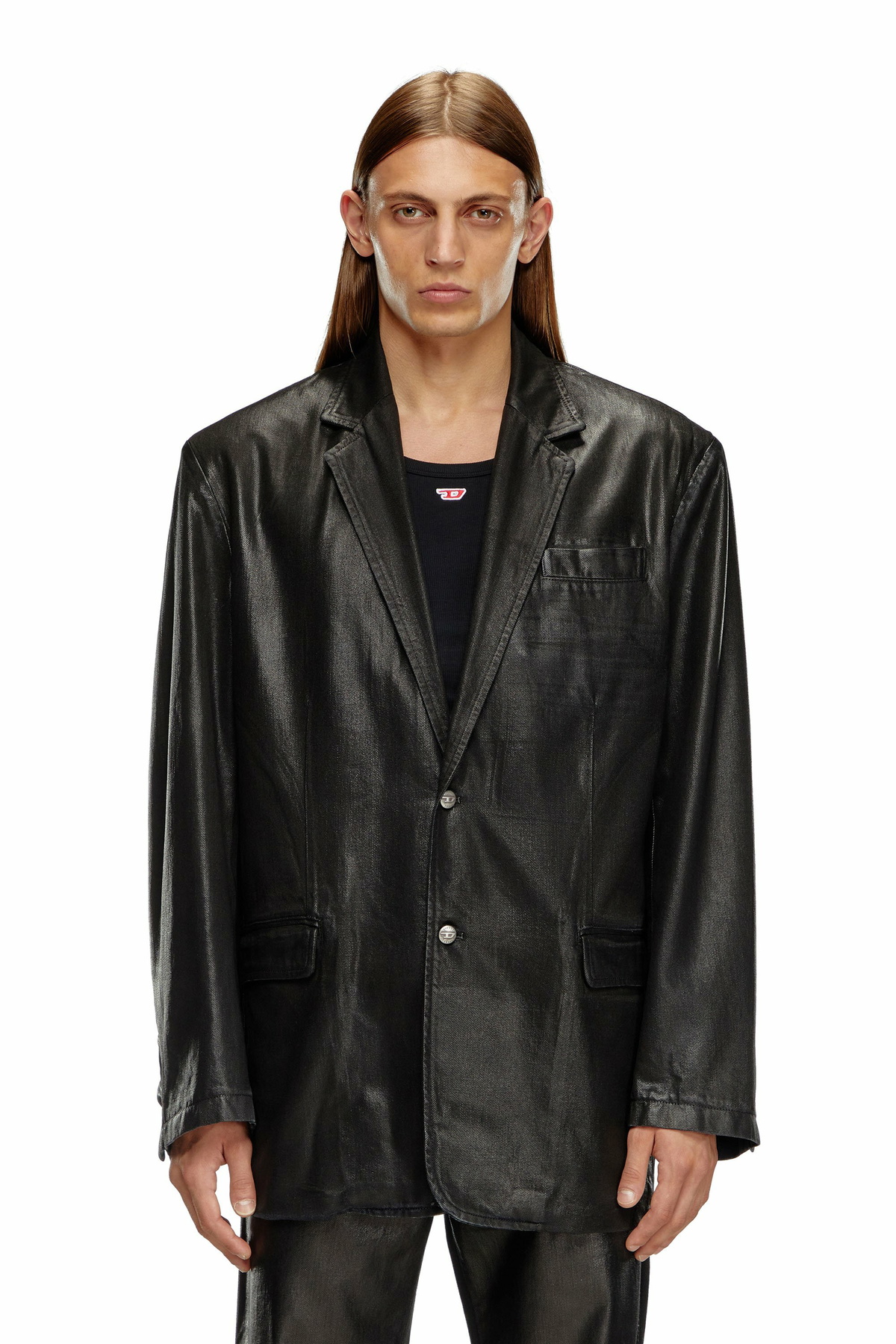 Diesel Blazer in coated tailoring denim - Denim Jackets - Unisex 