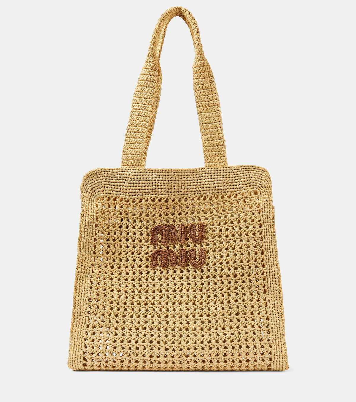 【MIU MIU】WOVEN FABRIC TOTE BAG 5BG228_2DO3_Blue_And_Ivy_01.