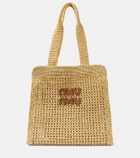 Miu Miu Medium logo woven tote bag