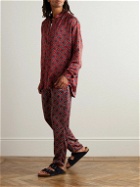 SMR Days - Carbo Straight-Leg Printed Cotton and Modal-Blend Twill Trousers - Red