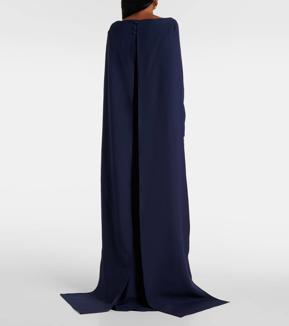 Safiyaa New £2995 Ivory Manore Crystal-Embellished Crepe Cape XS