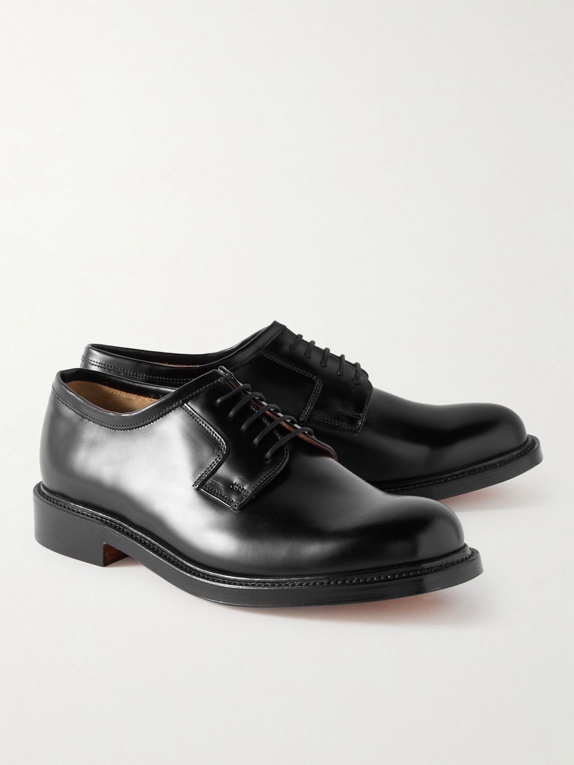 Camden, Mens Derby Shoes in Black Leather