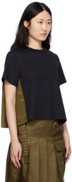 sacai Navy & Khaki Paneled T-Shirt