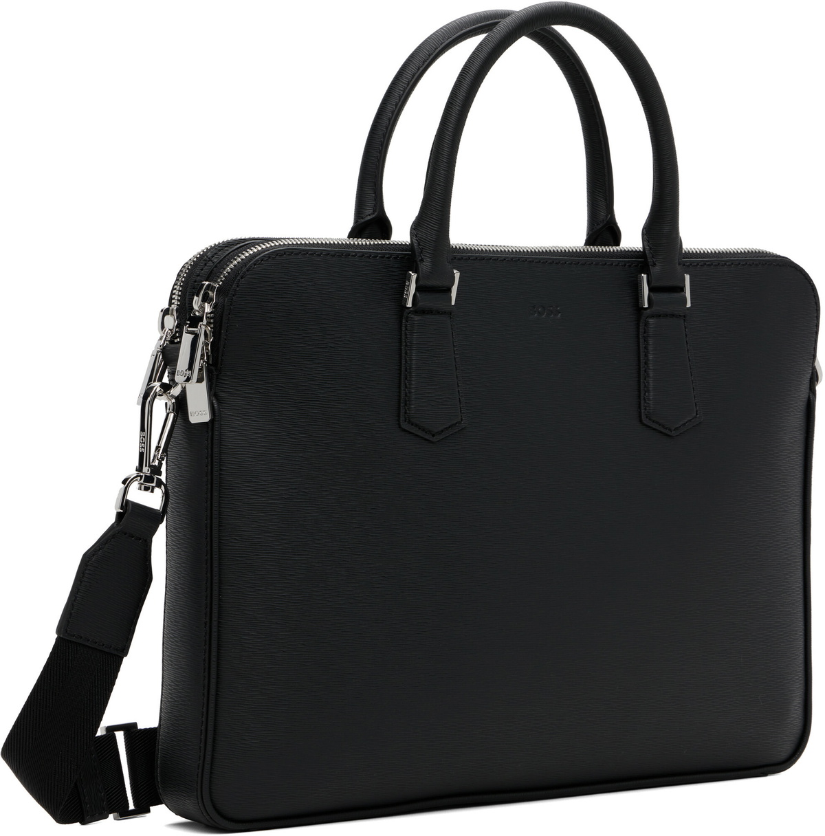 BOSS Black Embossed Logo Document Briefcase