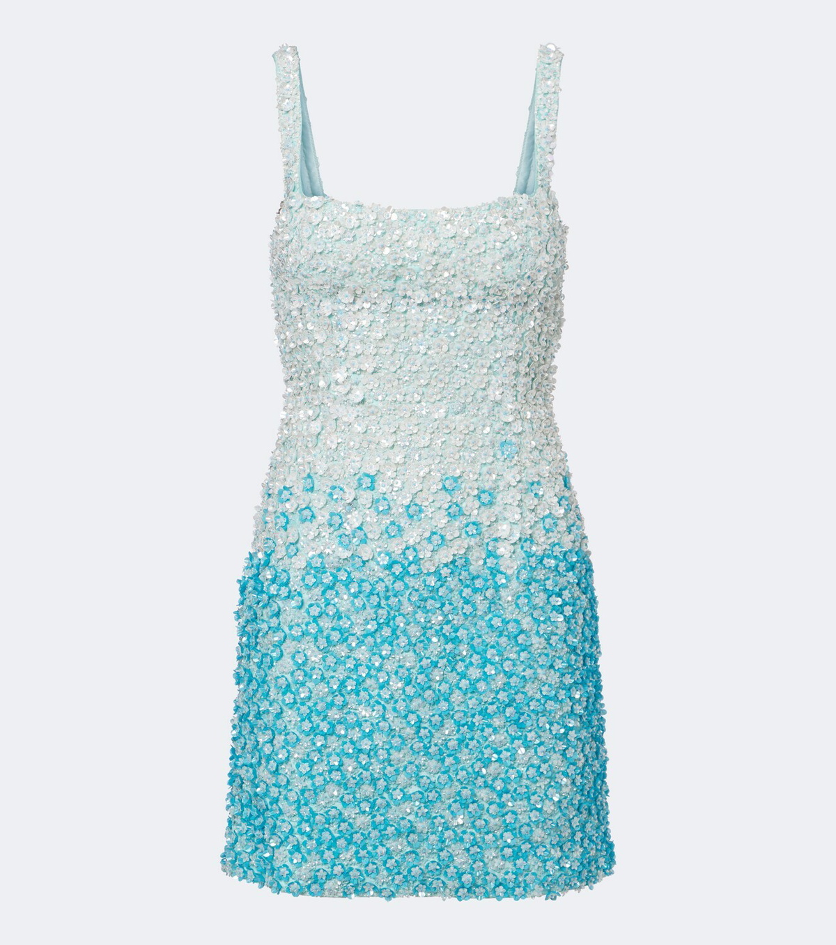 Là Fuori Ombré floral sequined silk minidress