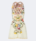 Camilla Embellished halterneck linen romper