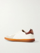 Officine Creative - Militia 001 Suede-Trimmed Full-Grain Deerskin Sneakers - White