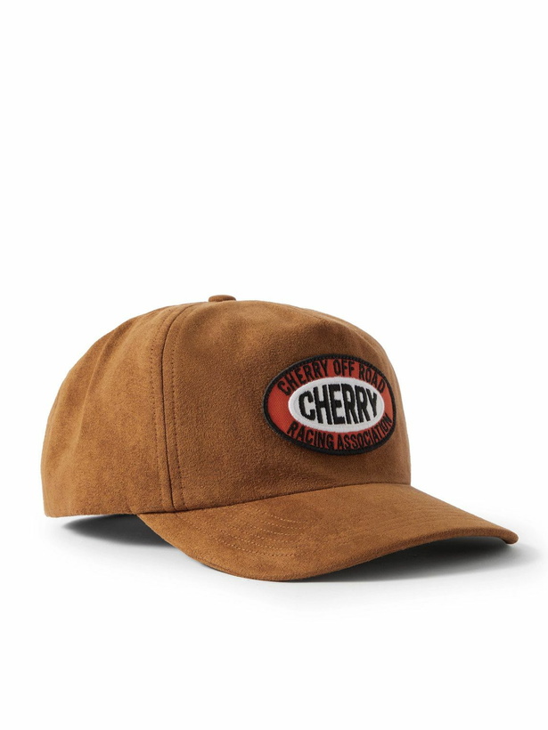 Photo: Cherry Los Angeles - Logo-Appliquéd Cotton-Velvet Trucker Cap