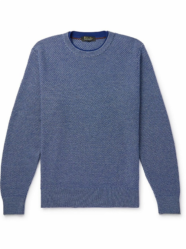 Photo: Loro Piana - City Birdseye Baby Cashmere Sweater - Blue