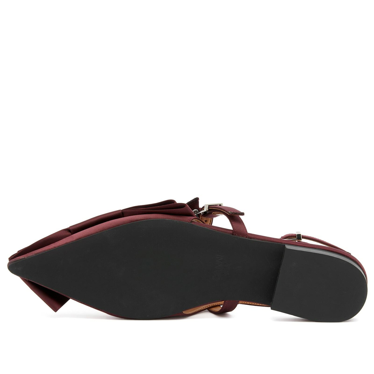 GANNI Women's Big Bow Slingback Ballerina in Dark Burgundy GANNI