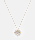 Mateo Cluster 14kt gold pendant necklace with pearls and diamonds