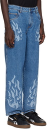 Dime Blue Flamepuzz Jeans