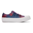 Needles Pink and Purple Tie-Dye Asymmetric Ghillie Sneakers