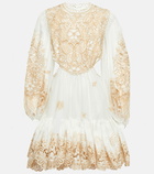 Zimmermann - Jeannie embroidered linen minidress