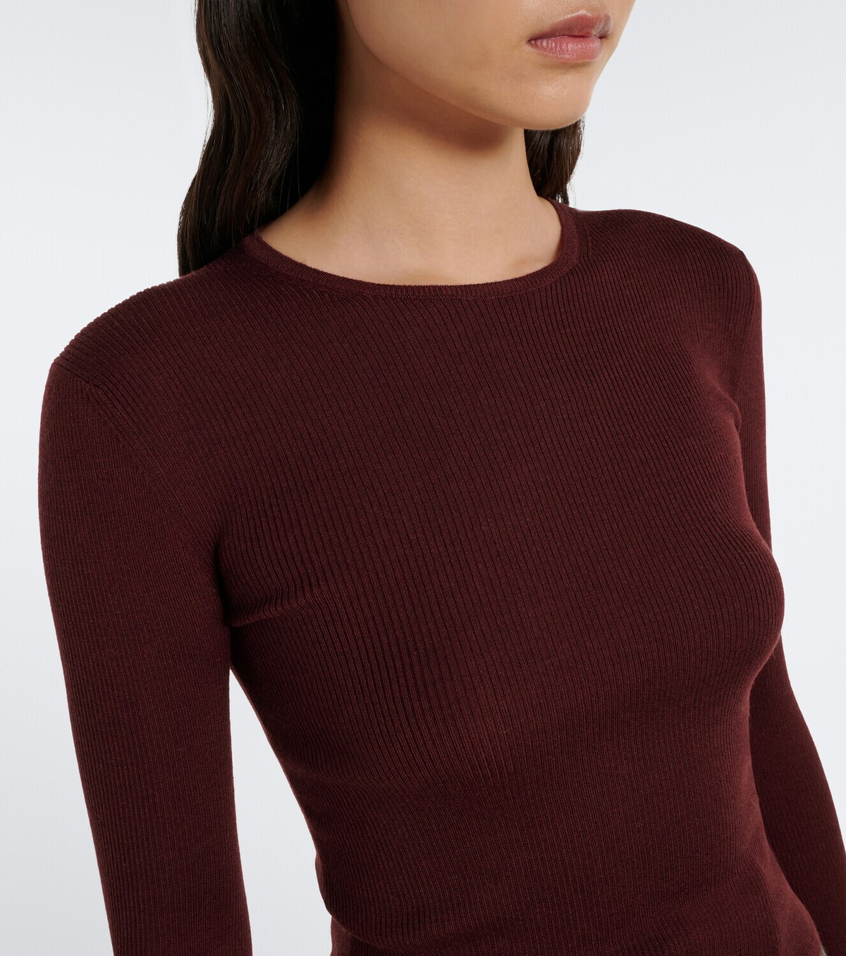 Saint Laurent Ribbed-knit wool, cashmere, and silk top