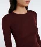 Saint Laurent Ribbed-knit wool, cashmere, and silk top