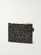 TOM FORD - Leopard-Print Full-Grain Leather Cardholder with Lanyard