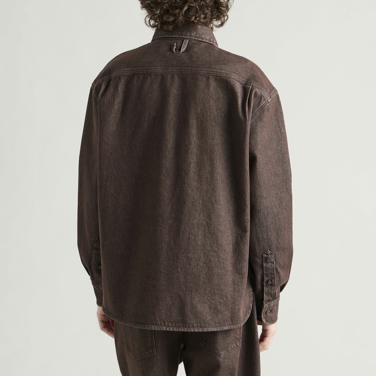 Jacquemus Men's Denim Shirt Jacket in Brown