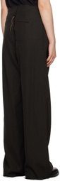 AIREI Black Pleated Trousers