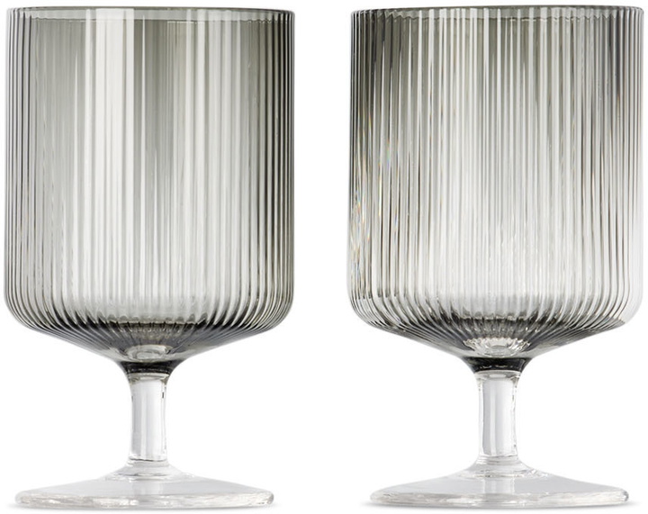 Photo: ferm LIVING Gray Ripple Wine Glass Set