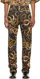 LU'U DAN Black Snake Pit Jeans