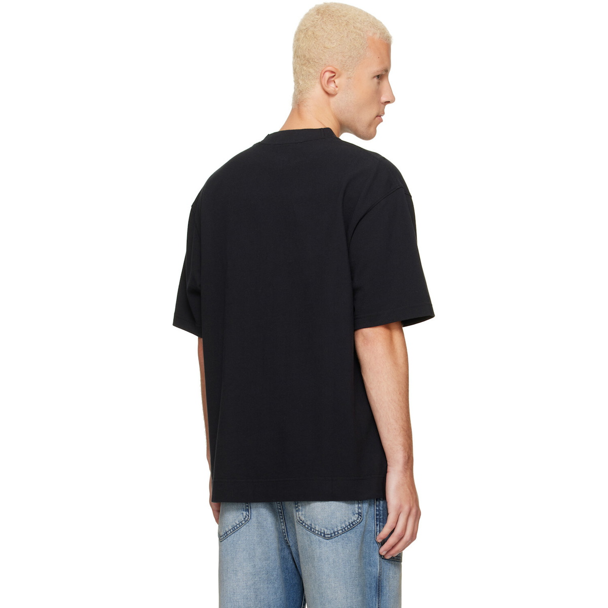 Acne Studios Black Piqué Logo T-shirt