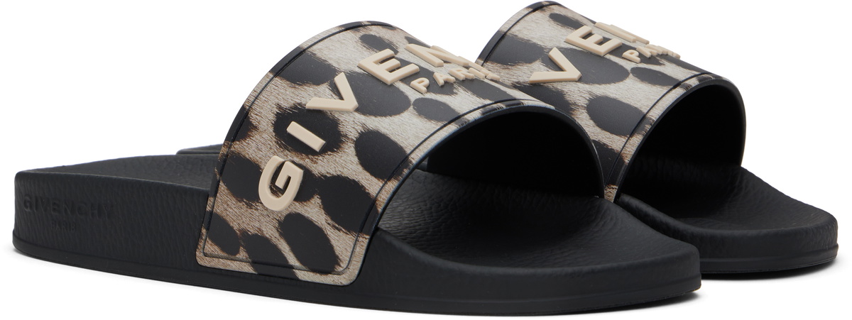 Givenchy ブラック ラバー プールスライド Givenchy Black & Beige Rubber Pool Slides Givenchy