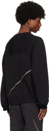 HELIOT EMIL Black Sequence Zip Crewneck Sweatshirt