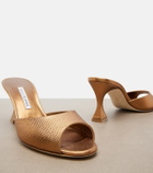 Manolo Blahnik Jadaron metallic leather mules