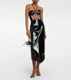 David Koma Corset patent leather midi dress