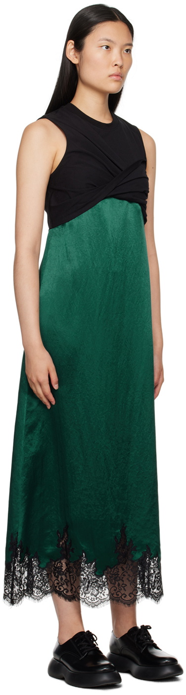 3.1 Phillip Lim Black & Green Twisted Midi Dress 3.1 Phillip Lim