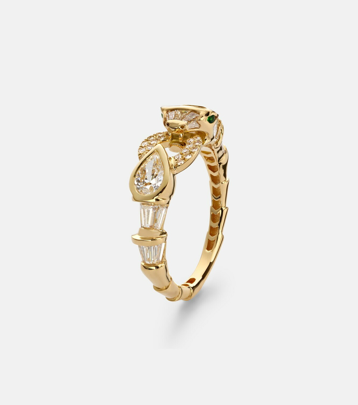 Shay Jewelry Serpentine 18kt gold (750/1000) ring with diamonds