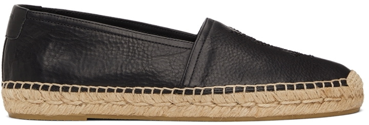 Photo: Saint Laurent Black Monogram Leather Espadrilles