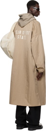 Fear of God ESSENTIALS Beige Textured Nylon Trench Coat