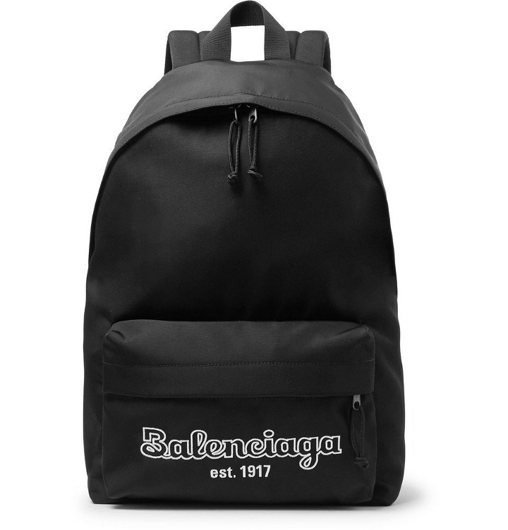 Photo: Balenciaga - Logo-Embroidered Canvas Backpack - Black