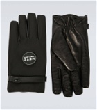 Giorgio Armani Neve leather and nylon gloves