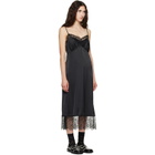 Simone Rocha Black Lace Trim Slip Midi Dress