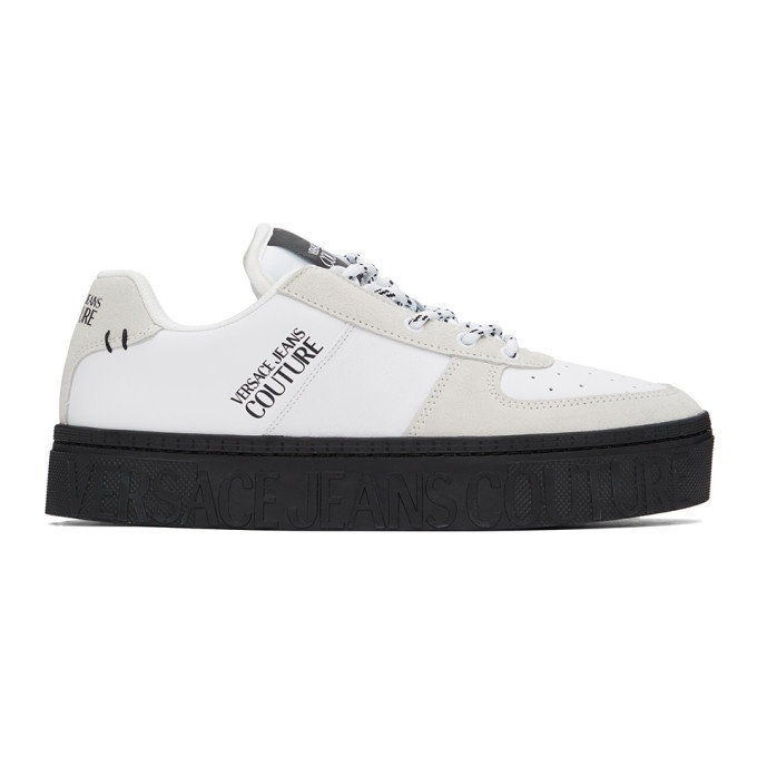Photo: Versace Jeans Couture Black and White Platform Low-Top Sneakers