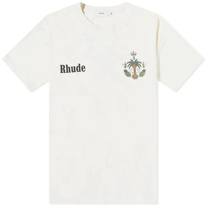 Photo: Rhude Men's Las Palmas Logo T-Shirt in Vtg White