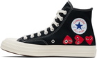 COMME des GARÇONS PLAY Black Converse Edition Chuck 70 Multi Heart Sneakers