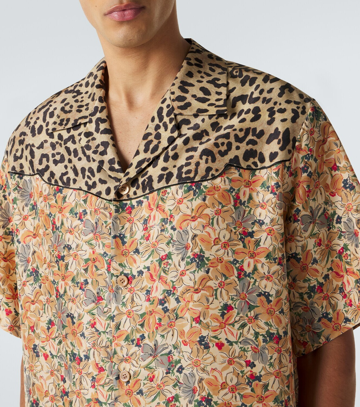 Valentino Printed silk bowling shirt