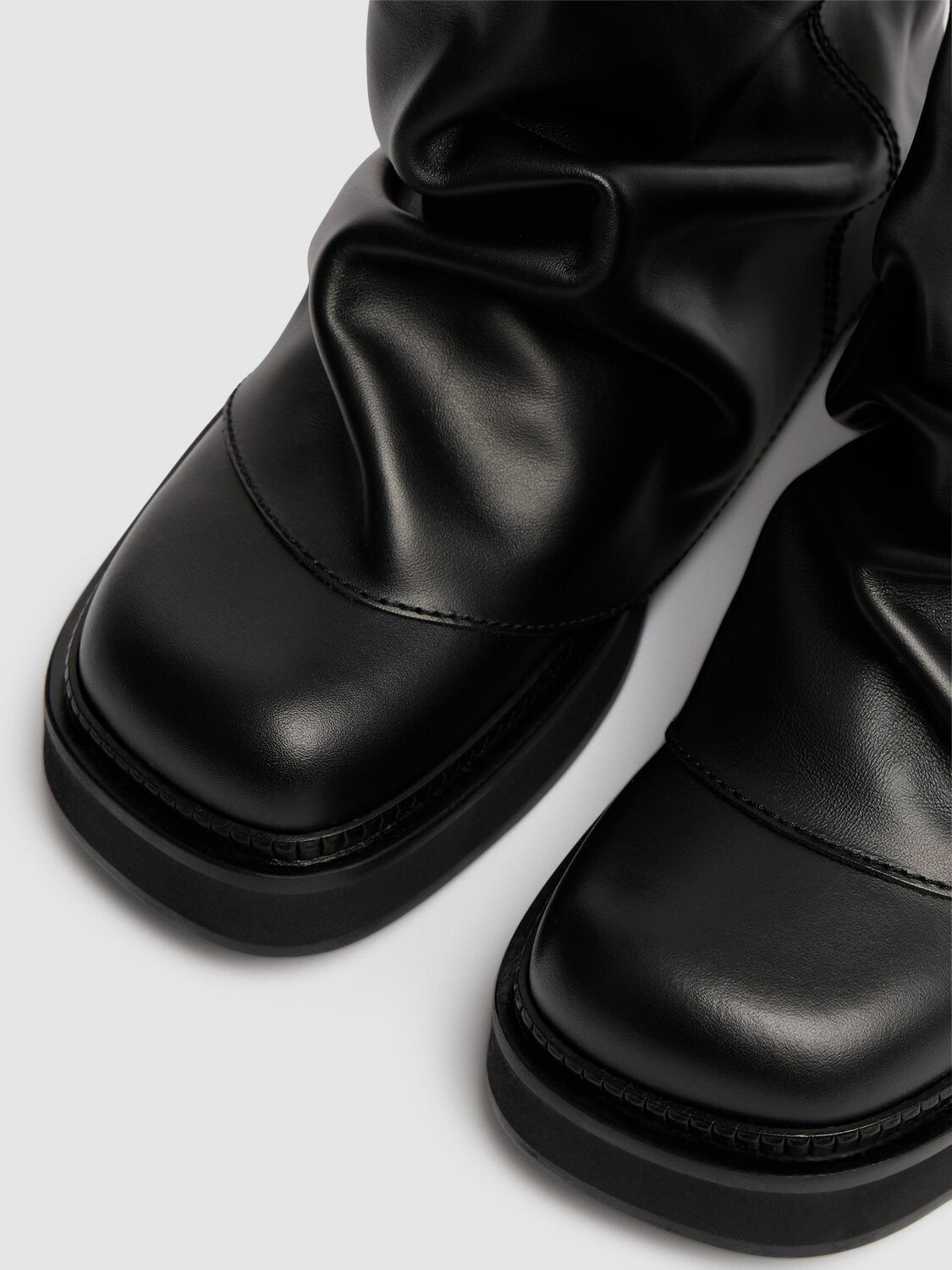 ブーツその他 The Attico `Mini Robin` Combat Boots Mini Robin leather combat boots in brown - The Attico